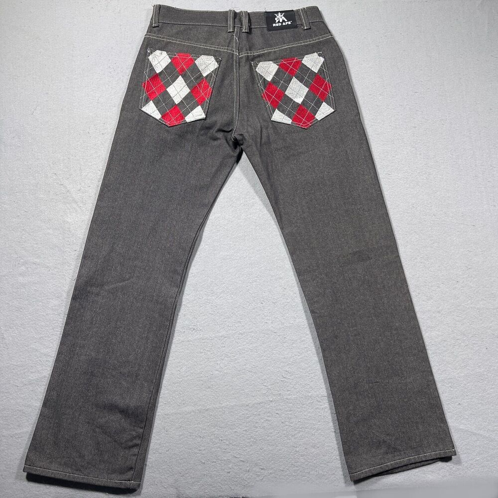 VTG Red Ape Jeans Men 36x32 Wide Leg Embroidered Pocket Baggy Hip Hop Streetwear